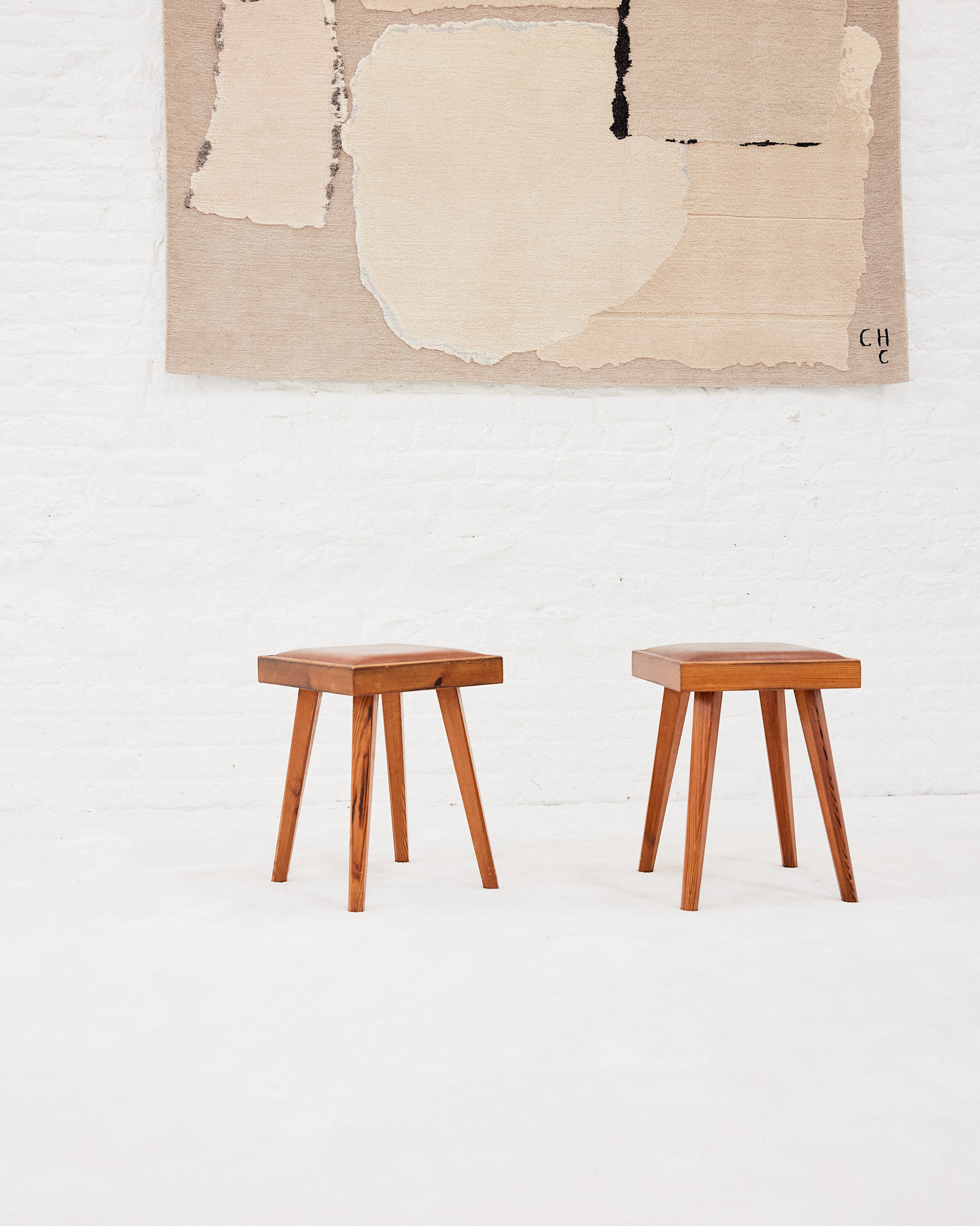 Pierre Chapo style pair of stools